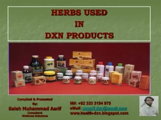 Compiled &amp; Presented  By: Saleh Muhammad Aarif Consultant Wellness Solutions