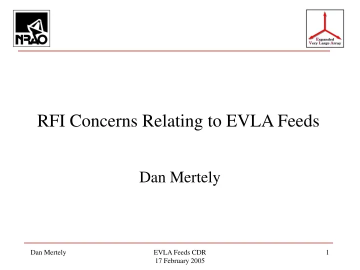 rfi concerns relating to evla feeds