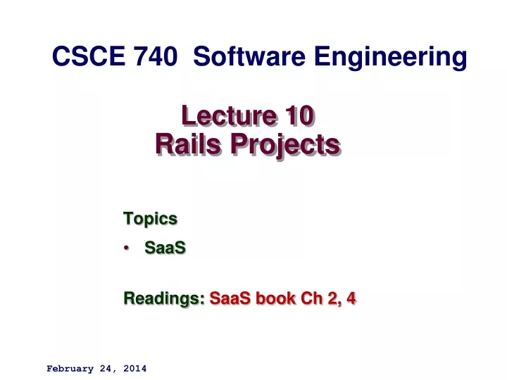 lecture 10 rails projects