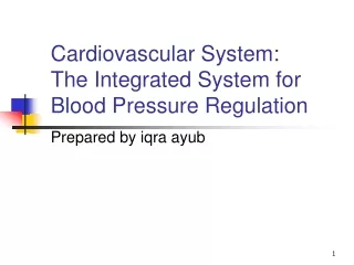 Cardiovascular System: The Integrated System for Blood Pressure Regulation