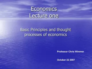 Economics Lecture one