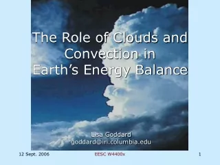 The Role of Clouds and Convection in  Earth’s Energy Balance