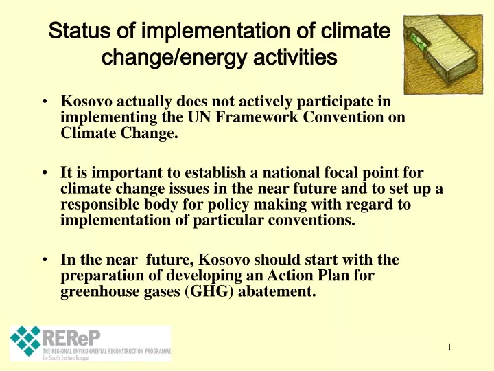 status of implementation of climate change energy activities