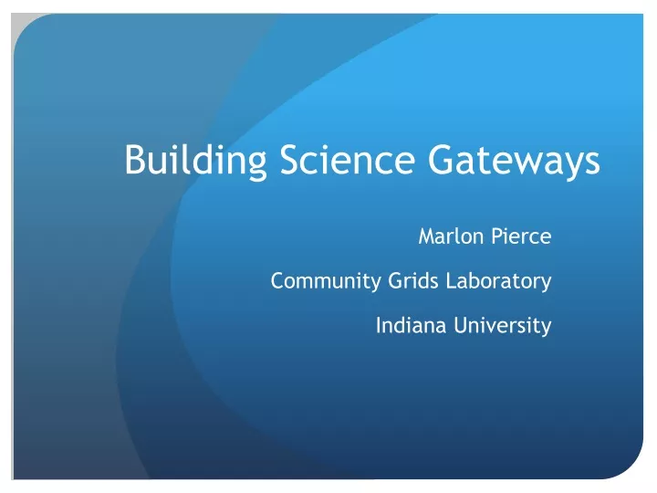 building science gateways