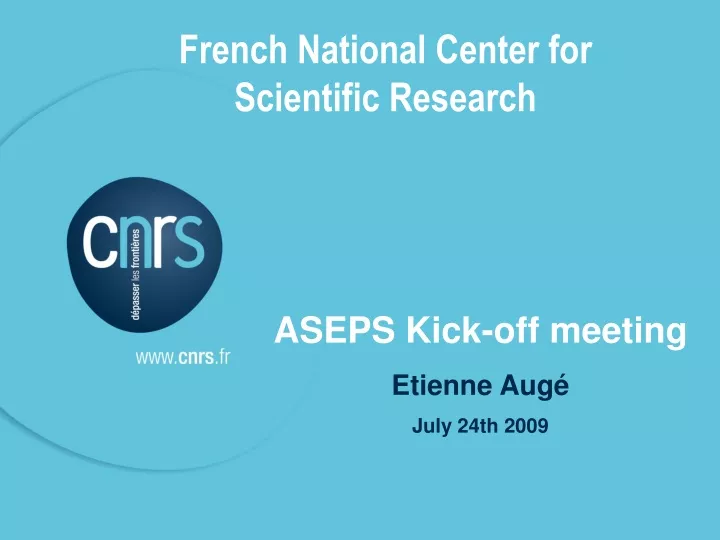 french national center for scientific research