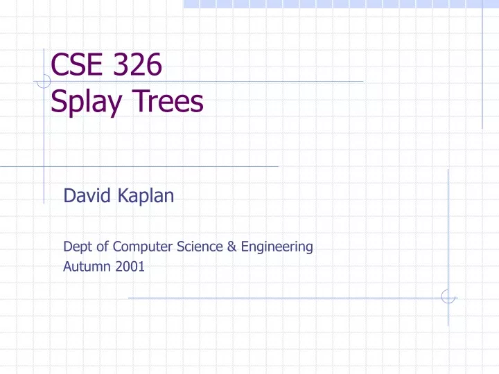 cse 326 splay trees