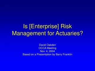 Is [Enterprise] Risk Management for Actuaries?