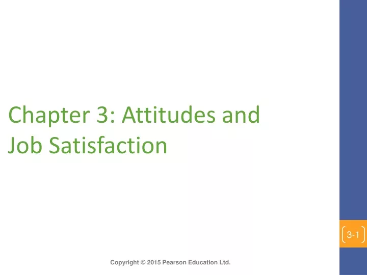 chapter 3 attitudes and job satisfaction