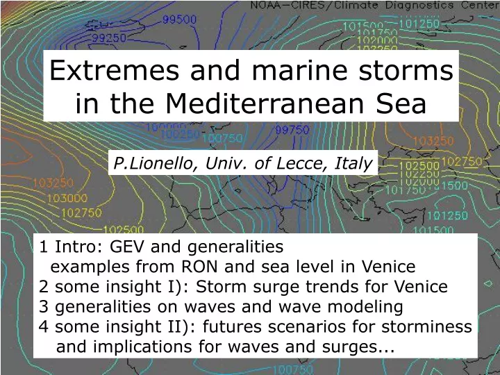 extremes and marine storms in the mediterranean