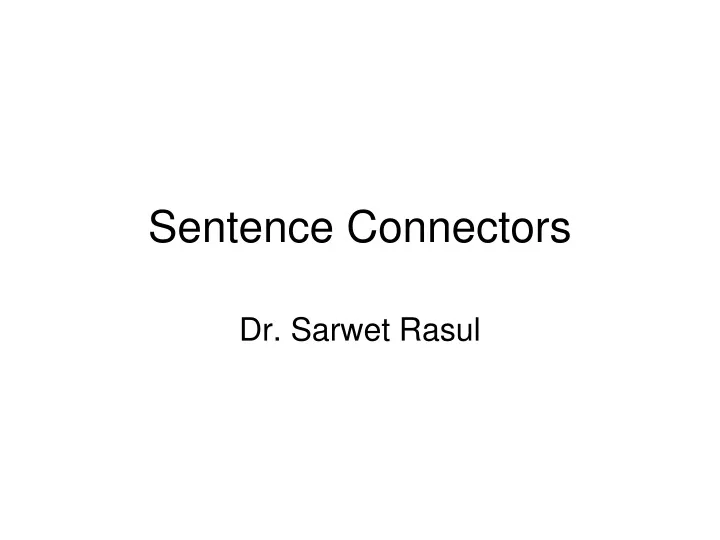 sentence connectors