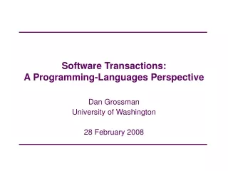 Software Transactions:  A Programming-Languages Perspective