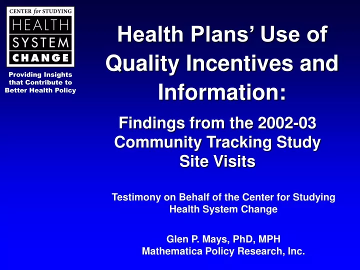 health plans use of quality incentives and information