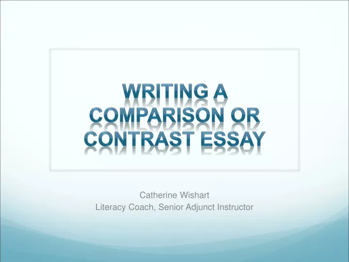 writing a comparison or contrast essay