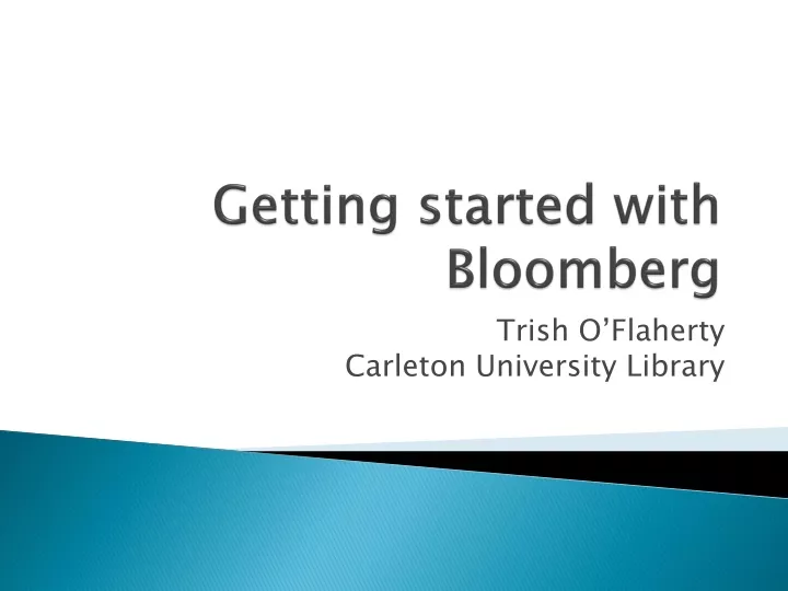 getting started with bloomberg