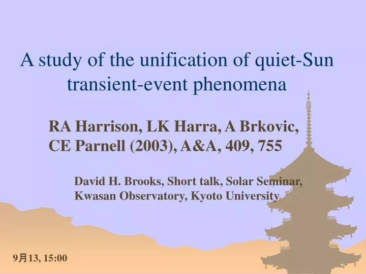 a study of the unification of quiet sun transient event phenomena