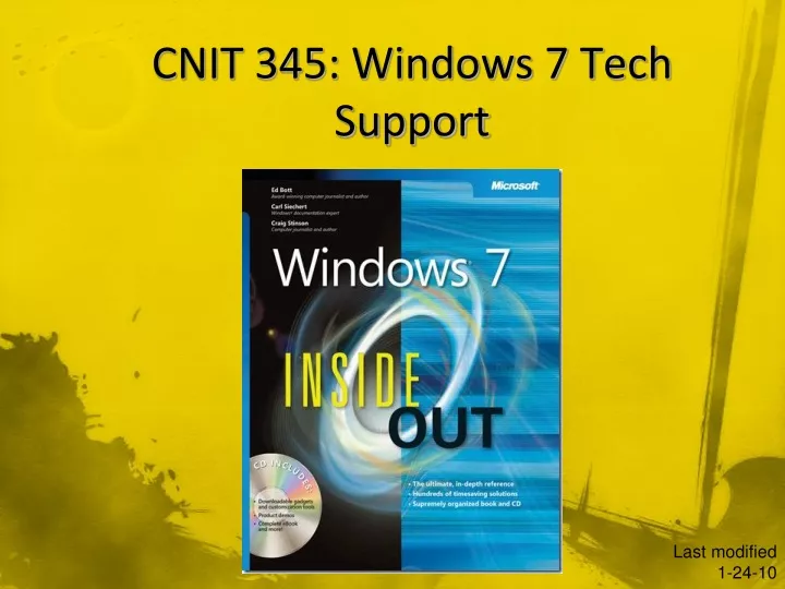 cnit 345 windows 7 tech support