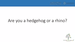 Are you a hedgehog or a rhino?