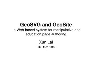 GeoSVG and GeoSite - a Web-based system for manipulative and education page authoring