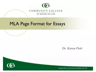 MLA Page Format for Essays