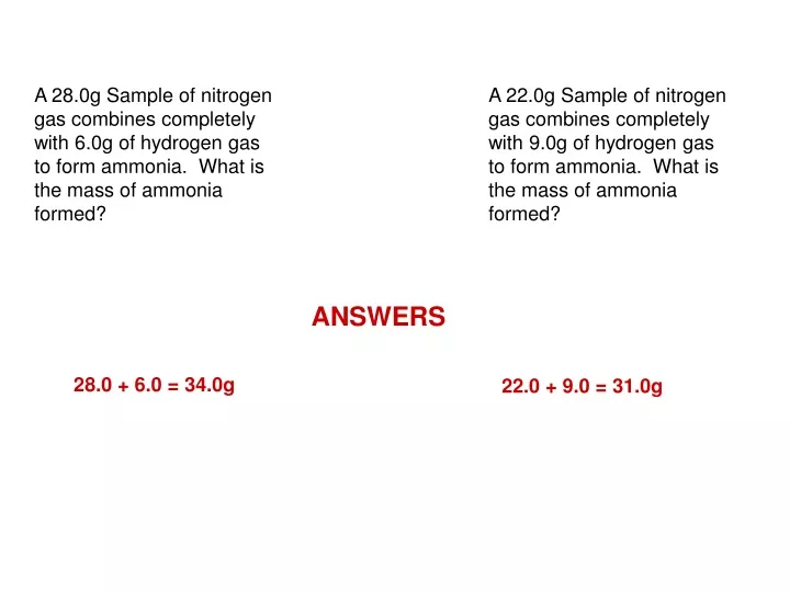 a 28 0g sample of nitrogen gas combines