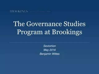 The Governance Studies Program at Brookings