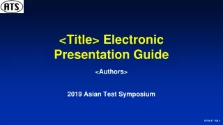 &lt;Title&gt; Electronic Presentation Guide