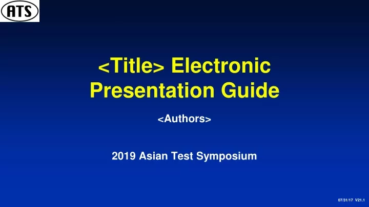 title electronic presentation guide