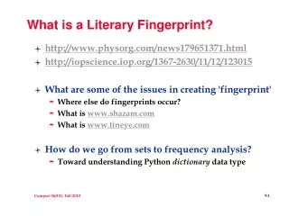 What is a Literary Fingerprint?