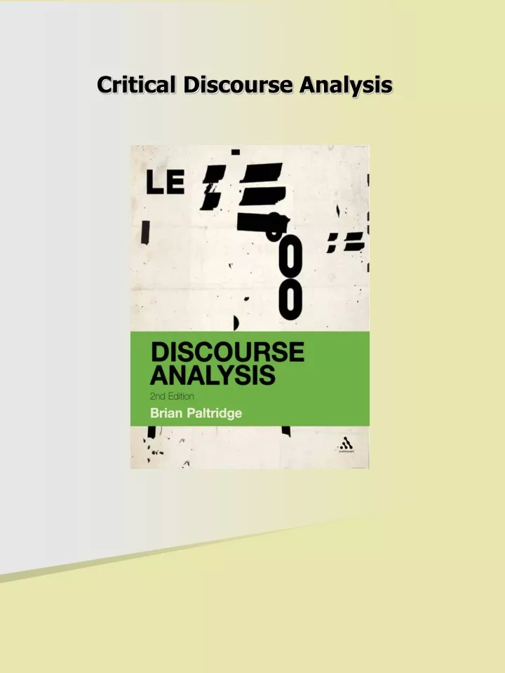 critical discourse analysis