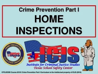 Crime Prevention Part I HOME  INSPECTIONS