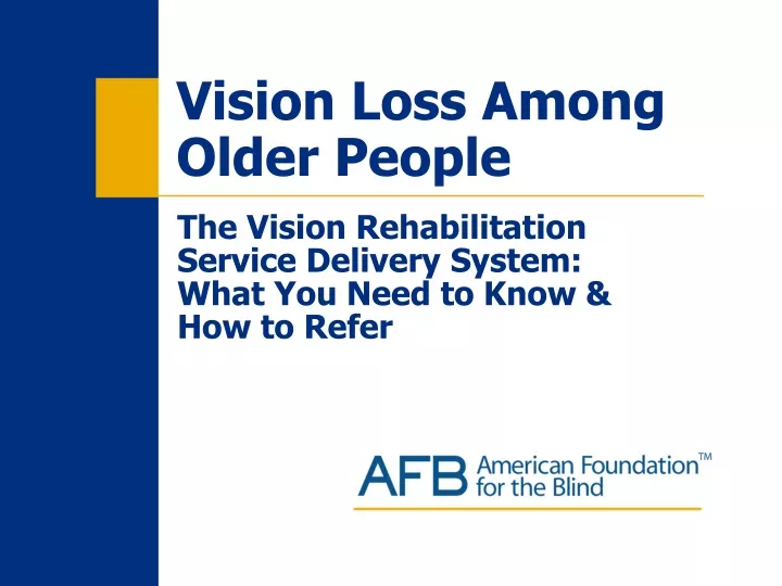 vision loss among older people