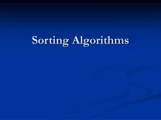 Sorting Algorithms
