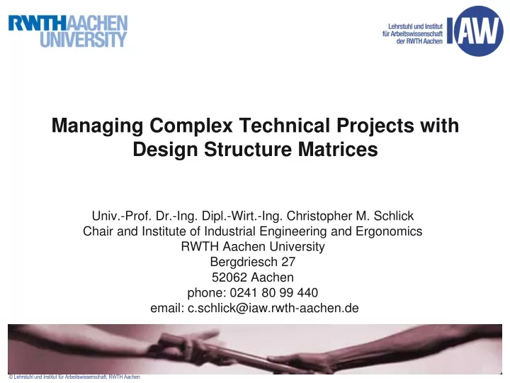 managing complex technical projects with design structure matrices
