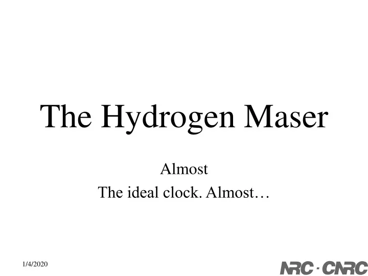 the hydrogen maser