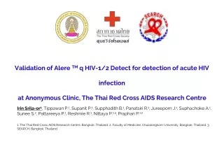 Validation of Alere  TM  q HIV-1/2 Detect for detection of acute HIV infection