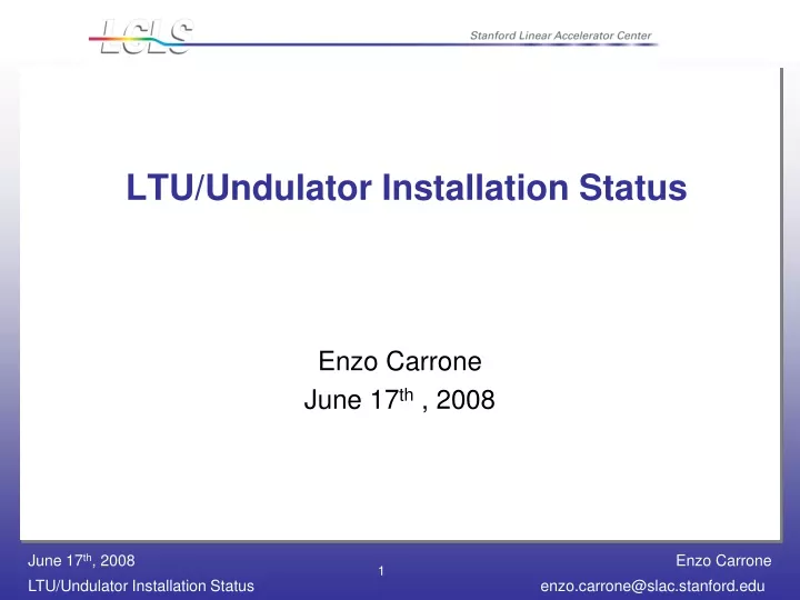 ltu undulator installation status