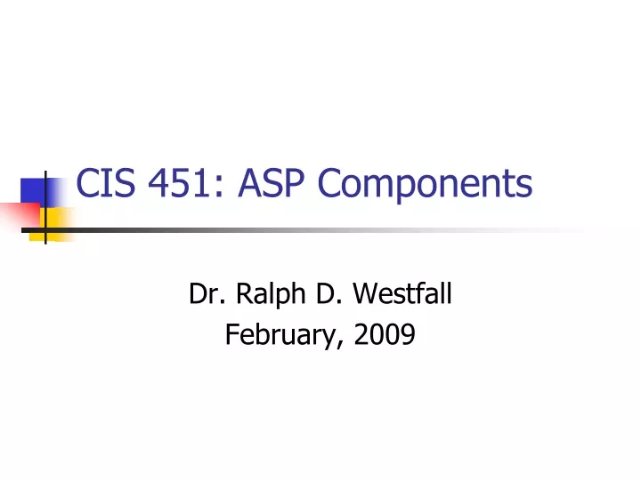 cis 451 asp components