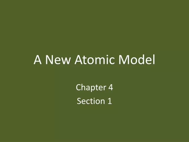 a new atomic model