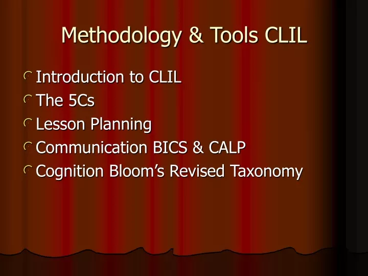 methodology tools clil