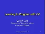 Learning to Program with C#: Fundamentals and Practice - slide 1