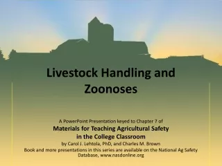 Livestock Handling and Zoonoses