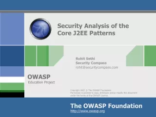Security Analysis of the  Core J2EE Patterns