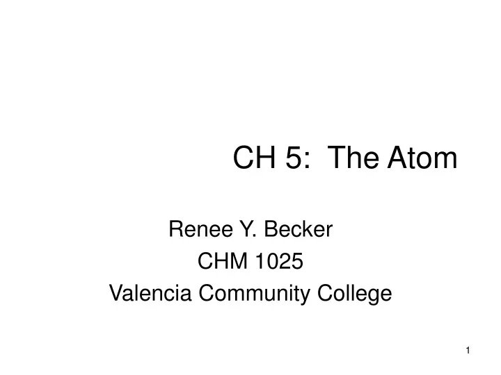 ch 5 the atom