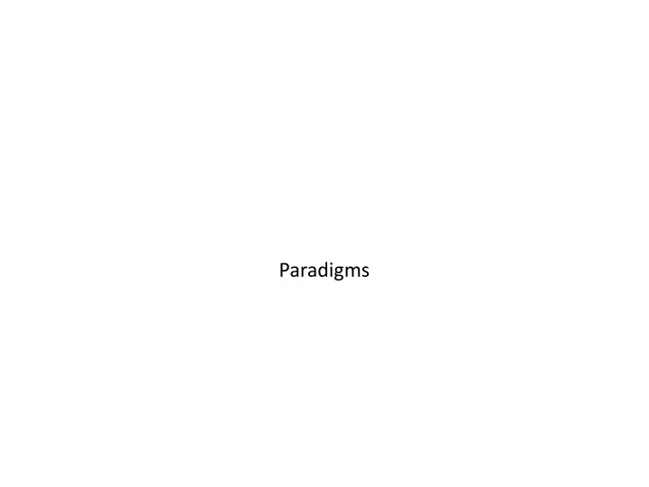 paradigms