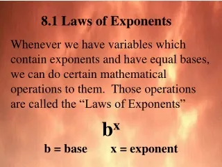 8.1 Laws of Exponents