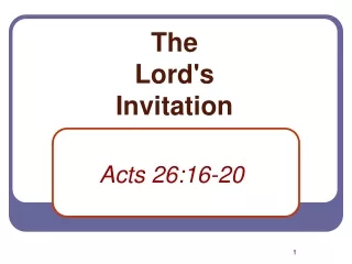 The Lord's Invitation