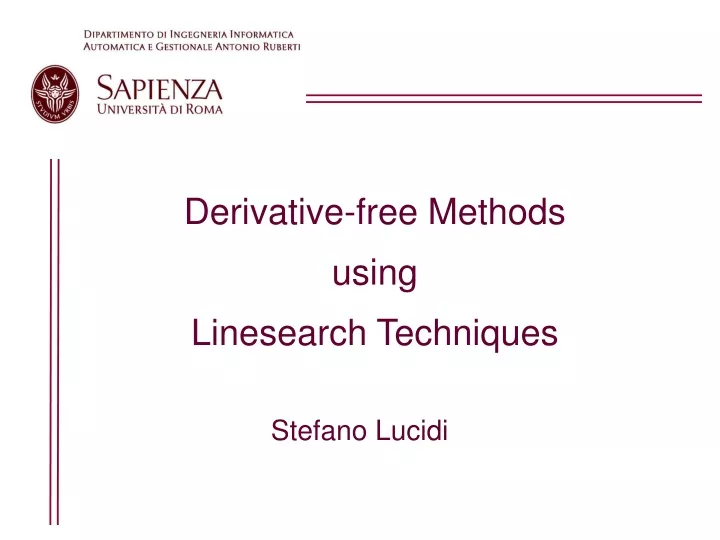 derivative free methods using linesearch