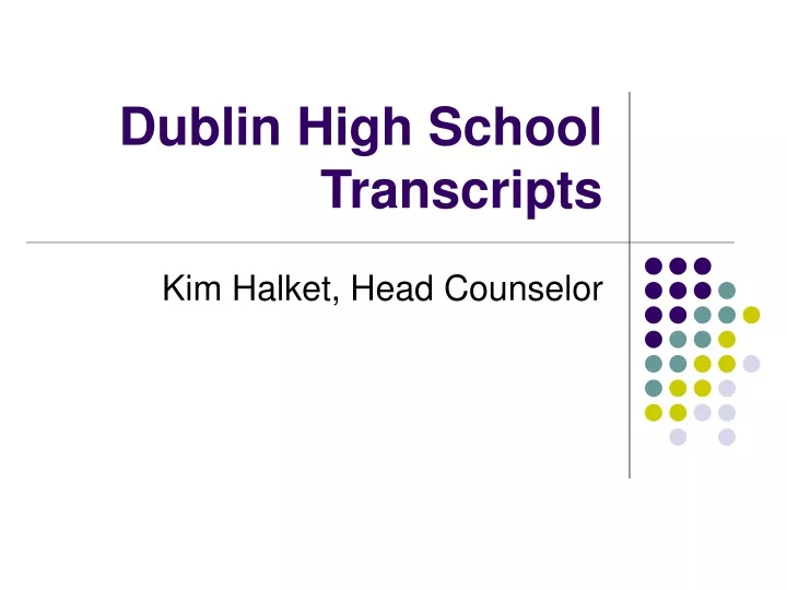 dublin high school transcripts