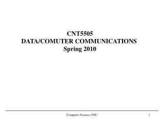 CNT5505 DATA/COMUTER COMMUNICATIONS  Spring 2010