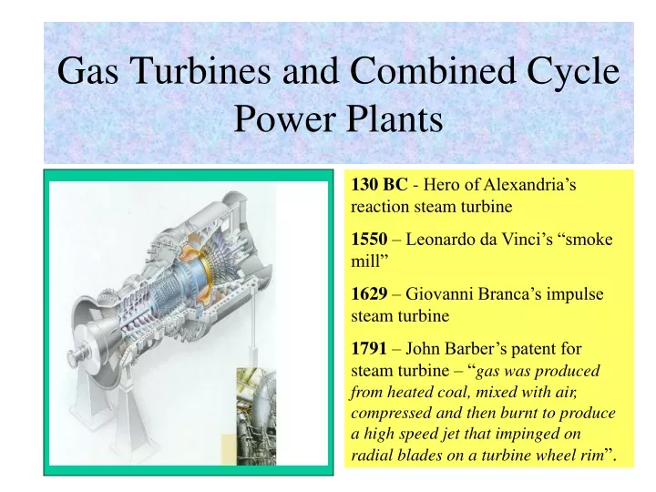 gas turbines and combined cycle power plants